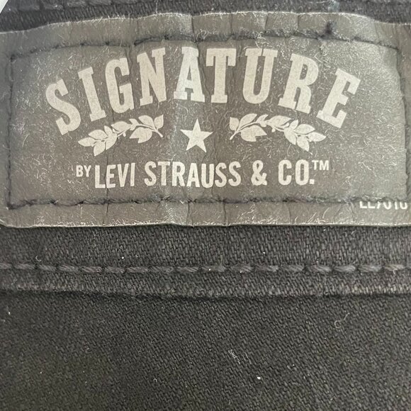 Signature by Levi Strauss & Co. Modern Straight 5 Pocket M Rise Jeans Black Sz 6 - Picture 13 of 16